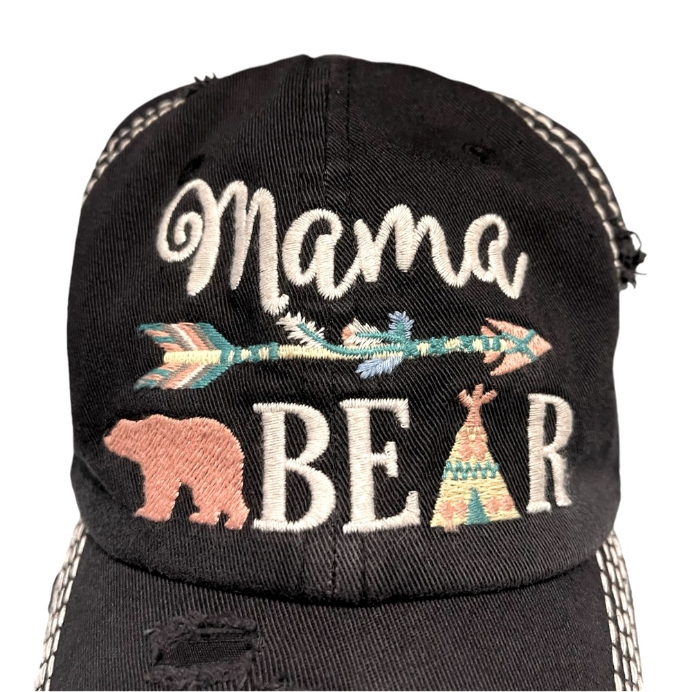 Mama Bear Tribe Adjustable Distressed Baseball Hat NWOT